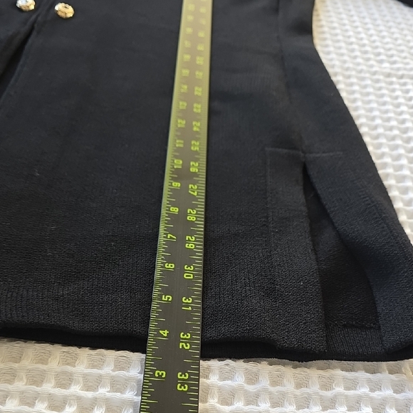 St. John Elegant Black Zip Military Cardigan Coat with Gold  Size 12 - Picture 13 of 16